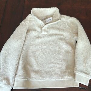 NWT Boys size 8 Janie and Jack Cream Fleece Pull Over